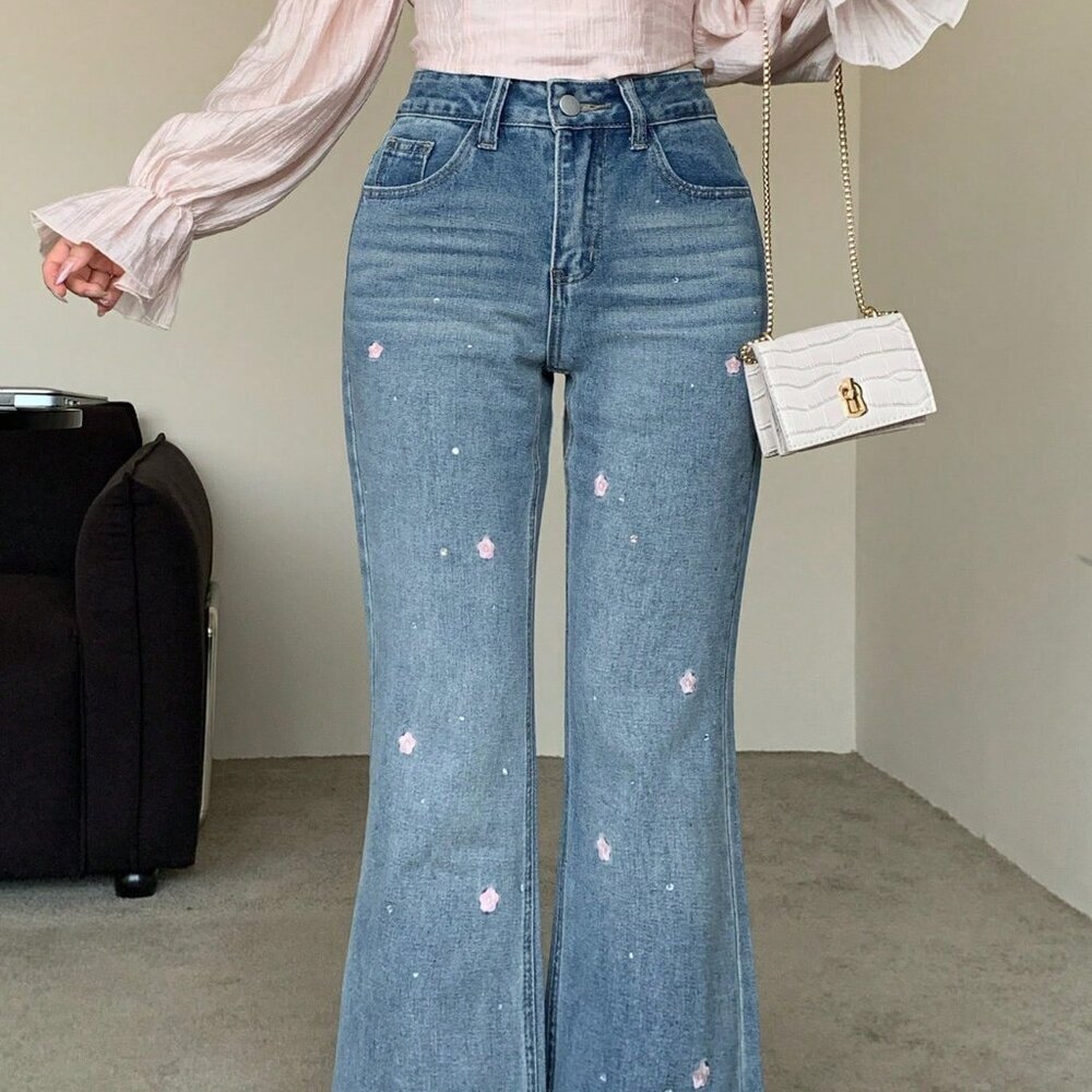 Light Wash Sexy Women's Bell Bottom Jeans